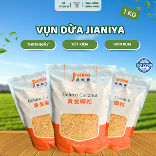 Vụn Dừa Nướng Jinniya Gói 1Kg - Giòn Thơm Béo Ngây, Topping Hấp Dẫn Cho Đồ Uống