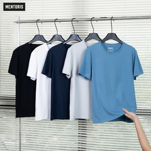 Áo Thun Cotton Nam MENTORIS, Form Regular Fit Đứng Form, Chất Mềm Mại, Thấm Hút, Co Giãn MTS04