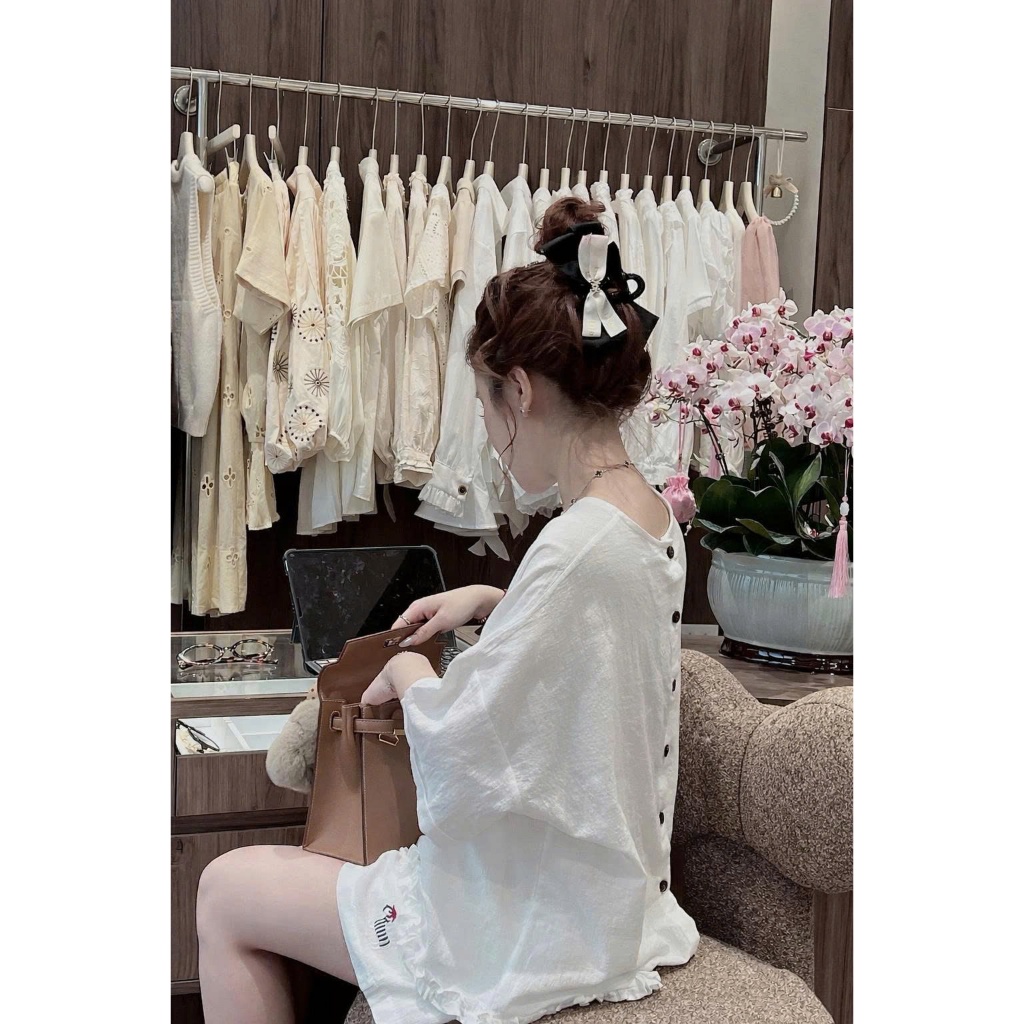Set đồ nữ áo thun form rộng quần short bèo dễ thương |Set bộ nữ mặc nhà, đi chơi HCOM27181