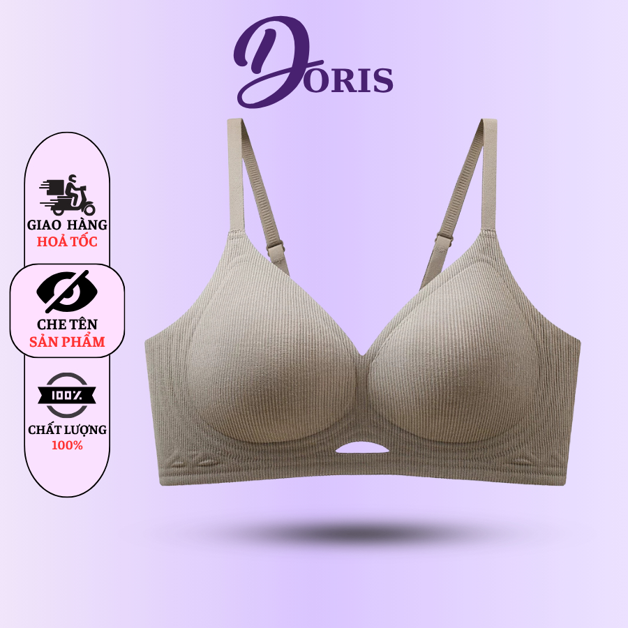Áo Ngực Không Gọng Mút Mỏng Su Tăm Mềm Mại Co Giãn Thoáng Mát Thấm Hút Mặc Hàng Ngày DORIS 5517