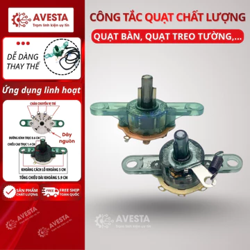 Công tắc núm vặn quạt bàn, quạt cây, quạt treo tường, quạt công nghiệp chất lượng cao avesta
