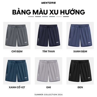COMBO 2 Quần Đùi Nam MENTORIS, Quần Short Gió Mềm Nhẹ, Form Vừa Vặn, Cạp Chun Linh Hoạt CB2MSR01