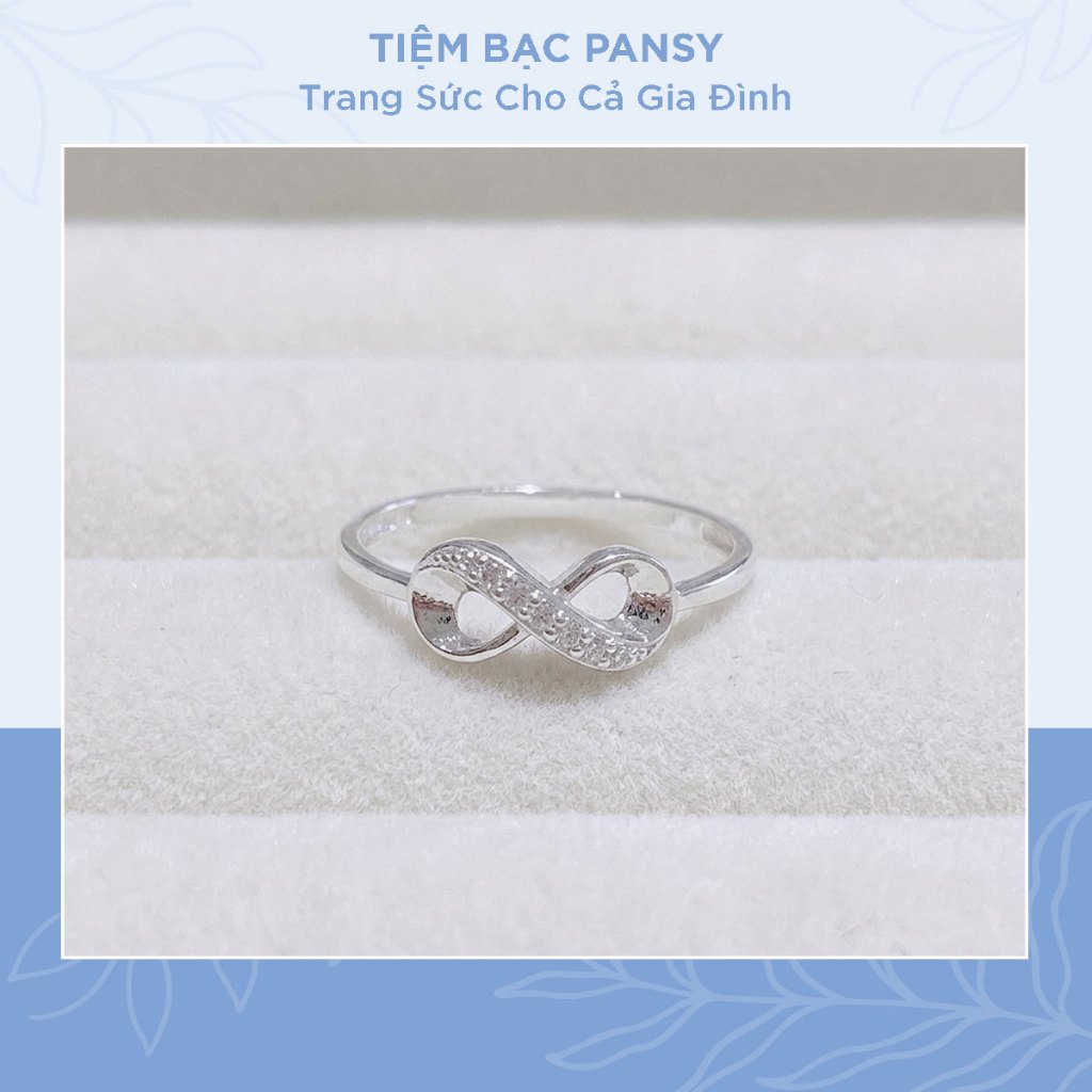 Nhẫn bạc nữ PANSY mẫu vô cực bản to cá tính