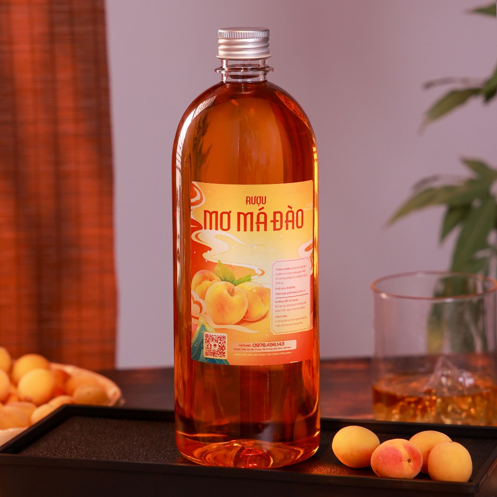 Dũng Minh - Mơ Má Đào Ngâm Thủ Công Đặc Sản Tây Bắc 1L Vị Độc Đáo Tự Nhiên Chai Nhựa Nắp Nhôm Cao Cấp 1L