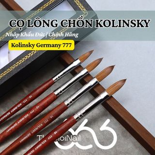 Cọ Bột Lông Chồn Kolinsky Đức 777 Size S10, S12, S14, S16 Bấm Đầu - Cọ Đắp Bột Kolinsky 777 Chính Hãng Thegioinail666