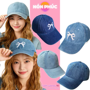 MŨ KẾT JEAN DENIM(thêu 🎀, trơn )HOTTREND MÙA HÈ