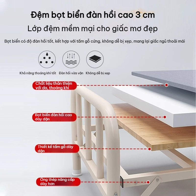 【HOT】Giường xếp văn phòng, giường xếp văn phòng ngủ trưa gấp gọn 1m2 khung thép chắc chắn