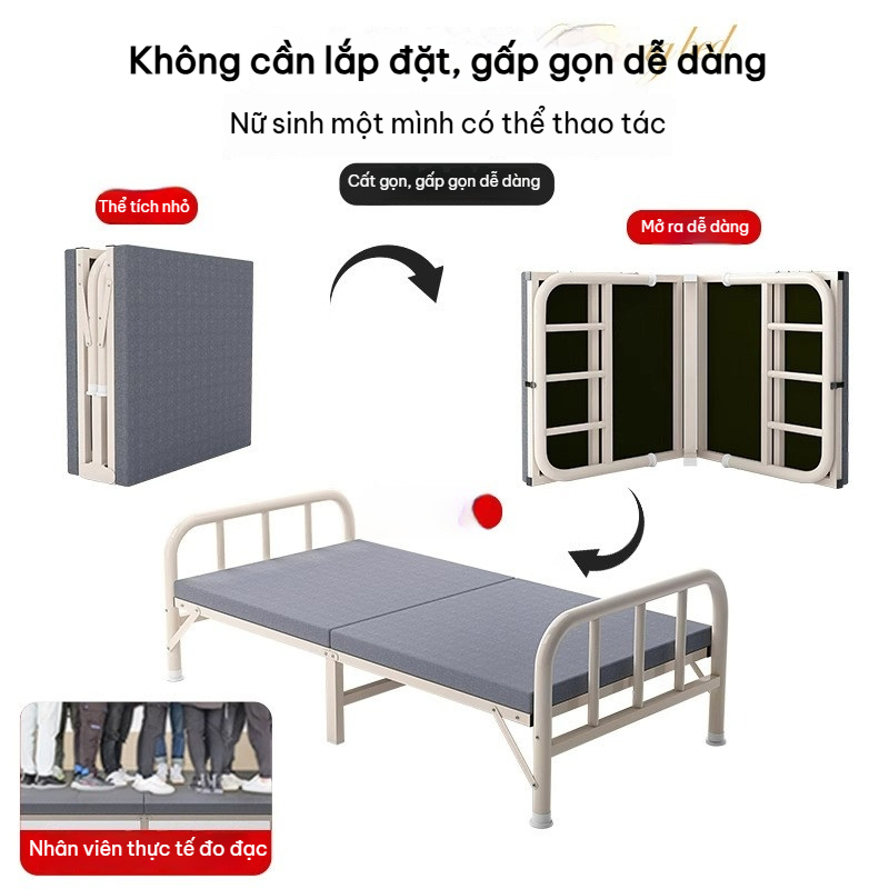【HOT】Giường xếp văn phòng, giường xếp văn phòng ngủ trưa gấp gọn 1m2 khung thép chắc chắn