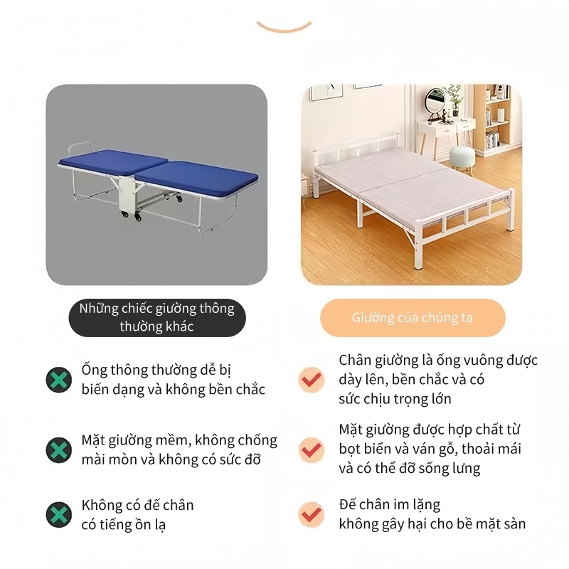 【HOT】Giường xếp văn phòng, giường xếp văn phòng ngủ trưa gấp gọn 1m2 khung thép chắc chắn