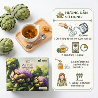 Trà Atiso Túi Lọc AMMU Đặc Sản Đà Lạt Thảo Mộc Tự Nhiên Hương Thanh Nhẹ Dễ Uống