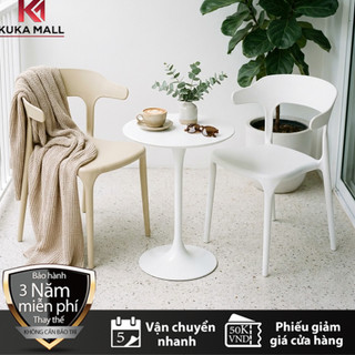 Ghế sừng tựa lưng bằng nhựa chống nước có thể xếp chồng lên nhau dùng được trong quán cà phê ban công sân vườn