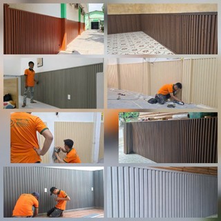 TẤM ỐP TƯỜNG 4 SÓNG THẤP NHỰA PVC VÂN GỖ LOẠI NGẮN (DÀI 1m45 ) Nhận thi Công