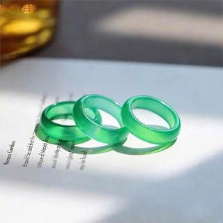 [ Hoả Tốc ] Nhẫn Mã Não Xanh đậm Brazil Tự Nhiên may mắn cân bằng năng lượng - Chou Jewelry