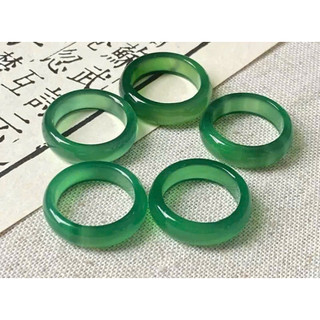 [ Hoả Tốc ] Nhẫn Mã Não Xanh đậm Brazil Tự Nhiên may mắn cân bằng năng lượng - Chou Jewelry
