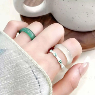 [ Hoả Tốc ] Nhẫn Mã Não Trắng Bạch Nguyệt Quang Bản 5ly Tinh Tế, Thời Trang Brazil Phong Thuỷ - Chou Jewelry