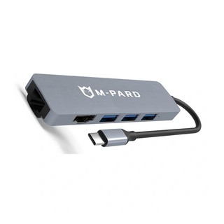 Hub chuyển đổi 5 in 1 M-PARD MD084 từ 1 cổng TypeC ra 3 USB + 1 HDMI + 1 LAN - hỗ trợ chất lượng 4K