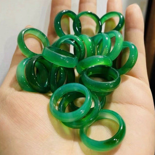 [ Hoả Tốc ] Nhẫn Mã Não Xanh đậm Brazil Tự Nhiên may mắn cân bằng năng lượng - Chou Jewelry