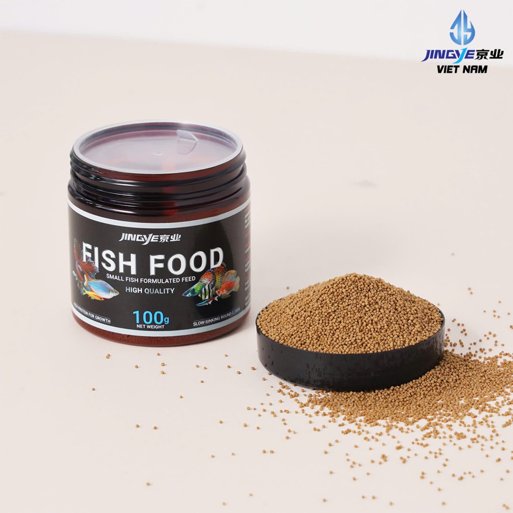 Cám JINGYE - Thức Ăn Cao Cấp Cho Cá Molly Guppy & Cá thủy Sinh . Đạm Cao Cá Lên Màu Đẹp