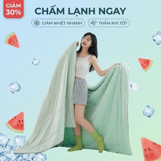 Chăn làm mát mùa hè Cool Ice Silk Chăn mùa hè cao cấp Màu kem Chăn điều hòa không khí Chăn mỏng
