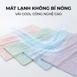 Chăn làm mát mùa hè Cool Ice Silk Chăn mùa hè cao cấp Màu kem Chăn điều hòa không khí Chăn mỏng