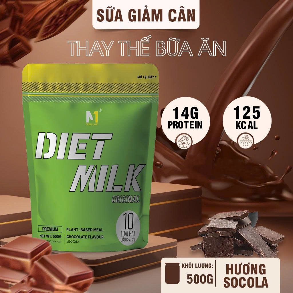Sữa giảm cân DIET MILK - bữa ăn thay thế ít calo- giàu chất xơ + Bình Lắc