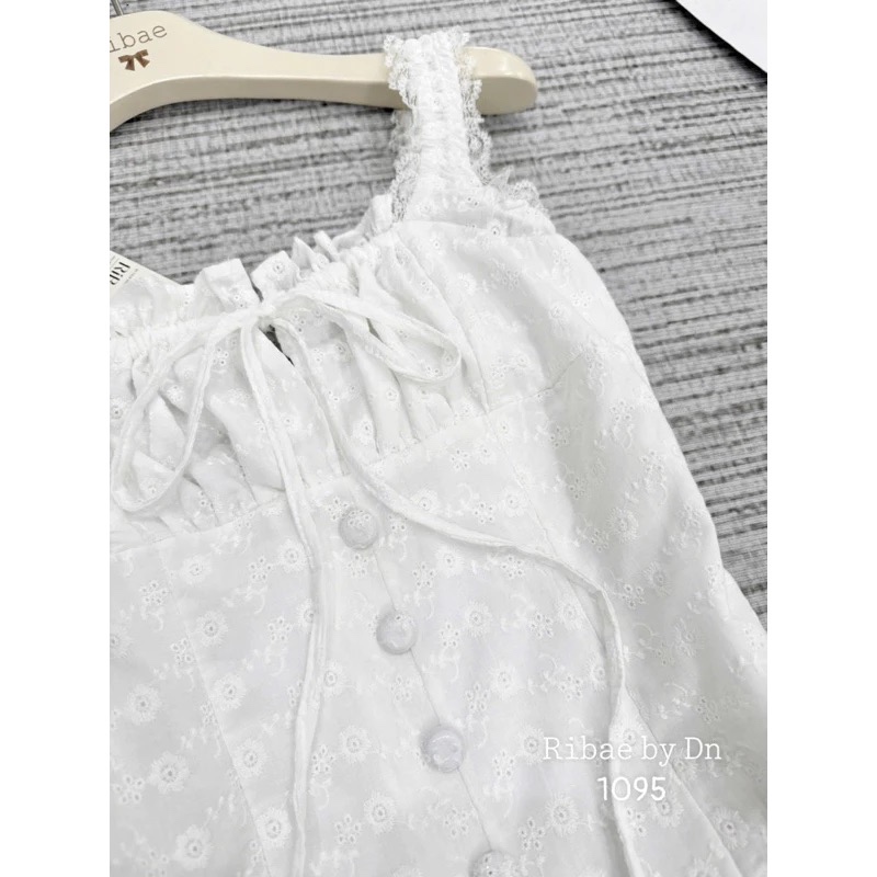 Đầm ren xô boi 2 dây, phối tùng xoè cột nơ siêu xinh