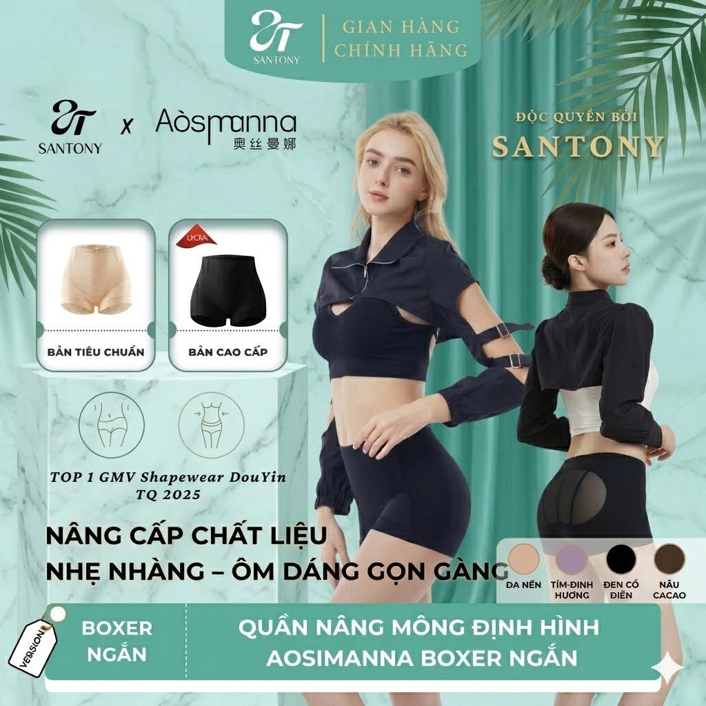 Quần Định Hình Nâng Mông Santony 6831 - Siết Eo Tự Nhiên, Mặc Nhẹ Thoải Mái Cả Ngày Aosimanna