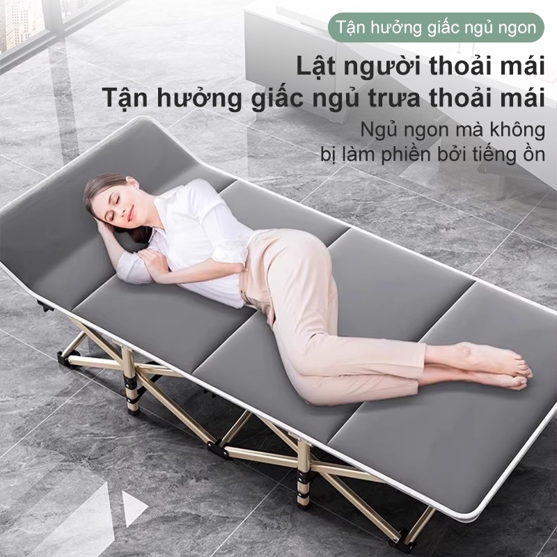 Giường gấp gọn 1 người văn phòng ngủ trưa gấp gọn 68×190cm khung thép chắc chắn