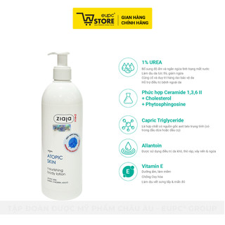 Combo Kem Dịu Nhẹ, Dưỡng Ẩm 5% Urê Ziaja Med 50ml Và Nhũ Tương Mượt Da Toàn Thân 1% Urê Ziaja Med 400ml