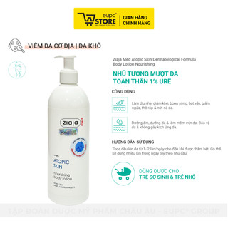 Nhũ Tương Mượt Da Toàn Thân 1% Urê Ziaja Med 400ml Giúp Làm Dịu Nhẹ & Dưỡng Ẩm, Giảm Khô Da EUPC STORE