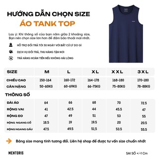 Áo Ba Lỗ Nam MENTORIS, Áo TankTop Chất Liệu Cotton Mền Mịn, Form Gọn Gàng, Mặc Hằng Ngày MTT2507