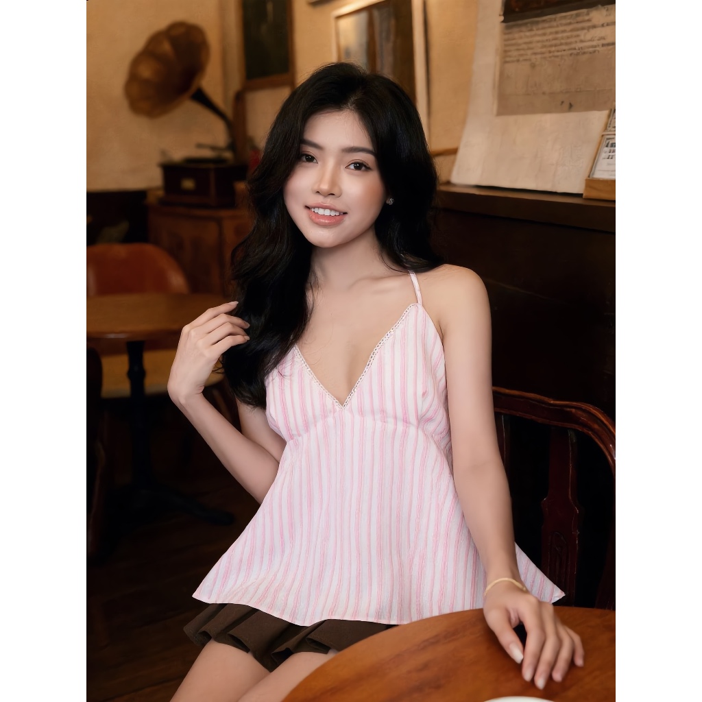 Áo 2 dây cổ yếm dáng xoè sexy freesize mặc đi chơi đi biển (chưa có mút ngực nhé các nàng)