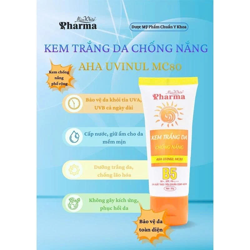 MISSWHITE PHARMA - KEM TRẮNG DA CHỐNG NẮNG - 35G