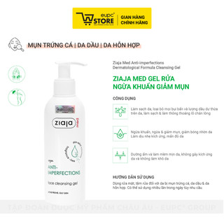 Gel Rửa Sạch Khuẩn Giảm Mụn Ziaja Med 200ml Làm Sạch Hiệu Quả, Duy Trì Độ pH Tự Nhiên Của Da EUPC STORE