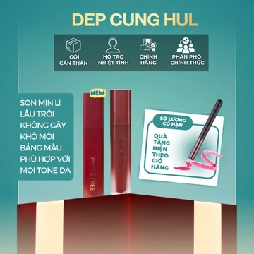 [ MẪU MỚI / TẶNG CỌ MÔI KHI MUA TỪ 2 CÂY SON ] SON KEM NHUNG LÌ TWENTY FOUR HOUR VELVET TINT PHYTOTREE