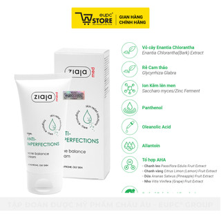 Kem Giảm Mụn Trứng Cá Ziaja Med 50ml Giúp Giảm Bóng Nhờn, Phù Hợp Với Da Hỗn Hợp, Da Dầu Mụn EUPC STORE