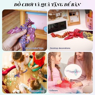 Mô Hình Rồng Bay 3D Linh Hoạt – Đồ Decor Bàn Làm Việc Chill, Trang Trí Góc Nhỏ Thư Giãn