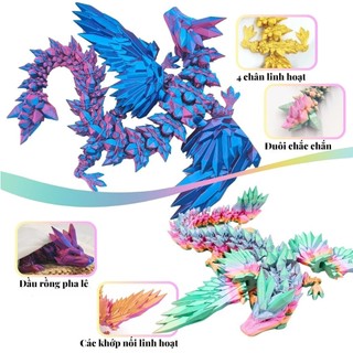 Mô Hình Rồng Bay 3D Linh Hoạt – Đồ Decor Bàn Làm Việc Chill, Trang Trí Góc Nhỏ Thư Giãn