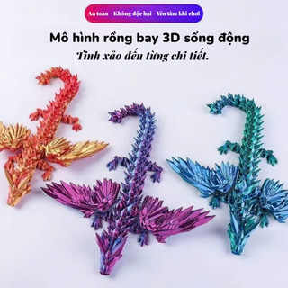 Mô Hình Rồng Bay 3D Linh Hoạt – Đồ Decor Bàn Làm Việc Chill, Trang Trí Góc Nhỏ Thư Giãn