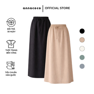 [HOẢ TỐC] Chân Váy Suông Dài Lưng Thun Vải Gió Nhăn Freesize Phong Cách Hàn Quốc | H Skirt