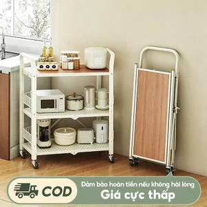 Kệ đựng đồ nhà bếp có thể gập Kệ đựng đồ thép cacbon Kệ đựng đồ đa năng lại không cần lắp đặt