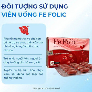[CHÍNH HÃNG] Viên Uống Sắt Hữu Cơ Fe Folic Lipofer – Bổ Máu, Cho Phụ Nữ & Bà Bầu, Người Thiếu Máu