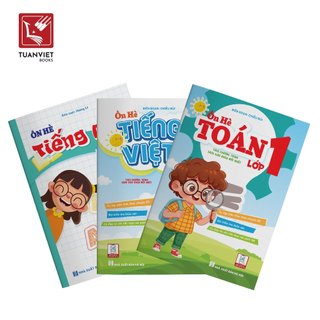 Sách - Bộ 3 Cuốn Ôn Hè Toán, Tiếng Việt, và Tiếng Anh 1 - Dành cho học sinh lớp 1 lên lớp 2 (chương trình mới nhất)