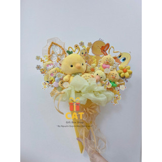 Hoa gấu bông vịt vàng dễ thương 🐤 | Thú nhồi bông mềm mịn | Quà tặng sinh nhật, người yêu, bạn bè, idol | Hoa gấu bông