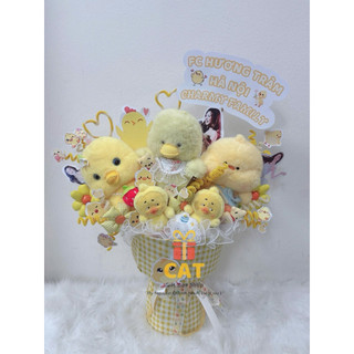 Hoa gấu bông vịt vàng dễ thương 🐤 | Thú nhồi bông mềm mịn | Quà tặng sinh nhật, người yêu, bạn bè, idol | Hoa gấu bông