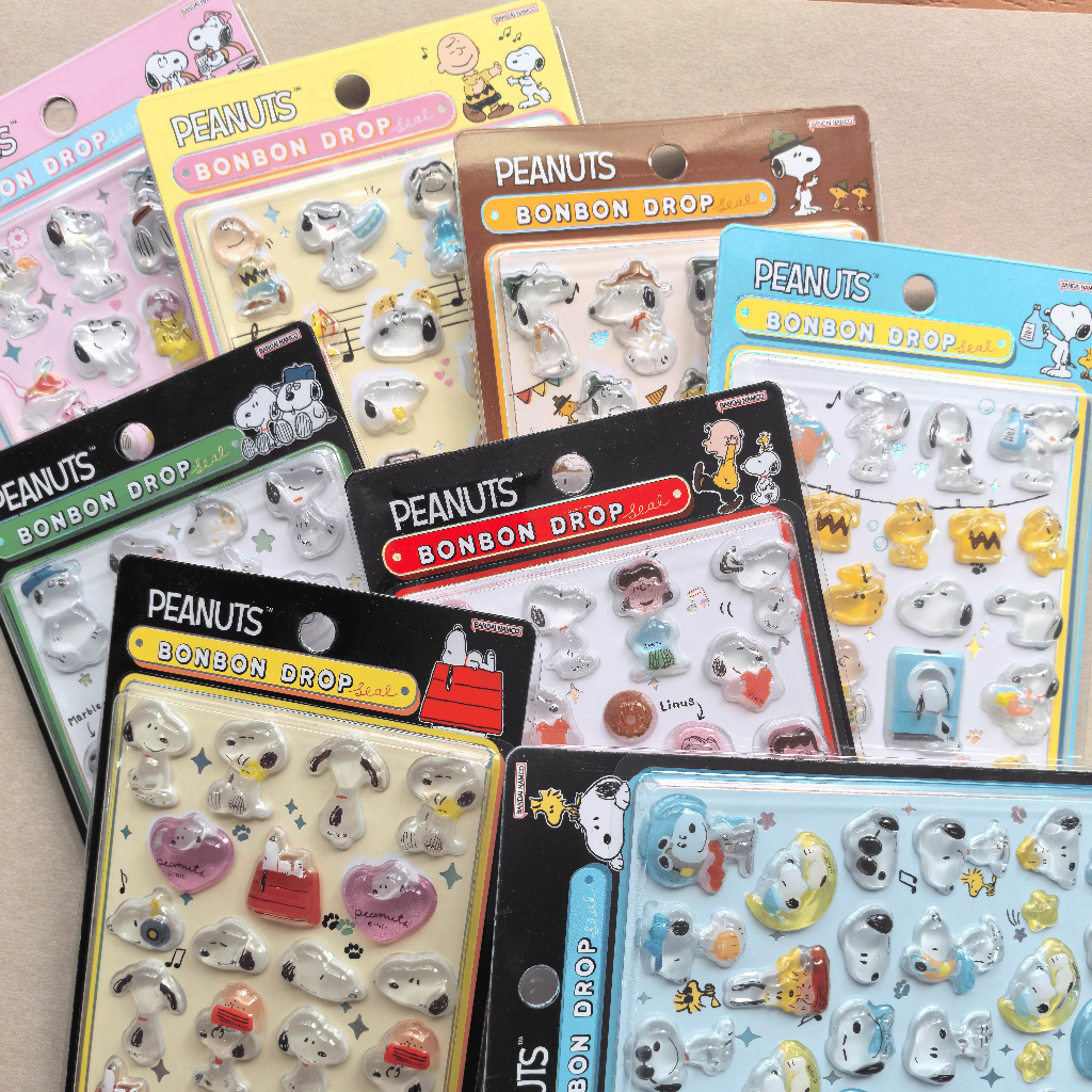 Sticker Nổi 3D Snoopy Chó Hoạt Hình Pha Lê Trong Veo Chống Nước - Dán Trang Trí Sổ Tay, Điện Thoại, Laptop Cực Xinh DIY