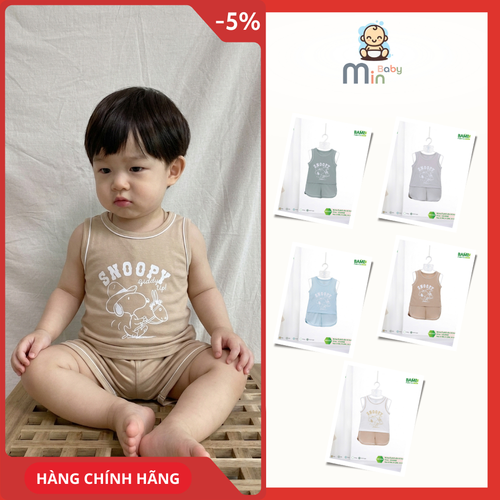 Bộ Ba Lỗ Bé Trai Anminaza Phối Viền Lé Chất Vải Sợi Tre Mềm Mại Thoáng Mát - Hàng Chính Hãng AMI0356