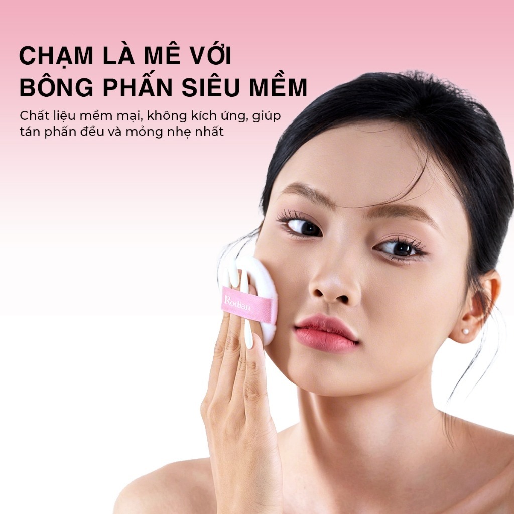 Phấn Phủ Bột Kiềm Dầu Rodian Smooth Feathery Powder 10g - Nâng Tone Rạng Rỡ, Chống Mốc Nền