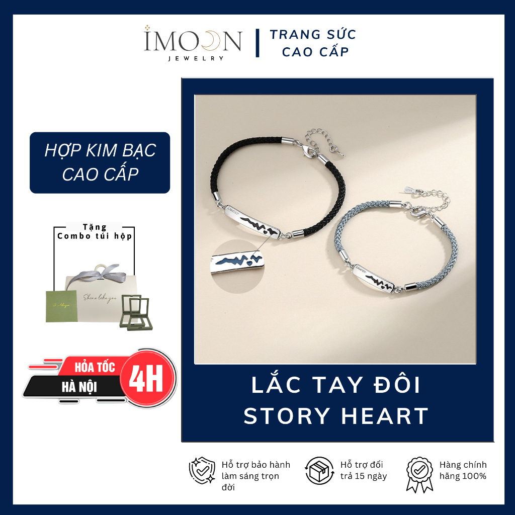 Lắc tay đôi uyên ương, vòng tay đôi chất liệu charm hợp kim cao cấp không gỉ Imoon Jewelry