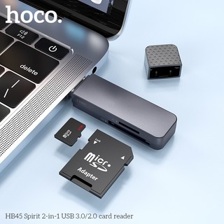 Đầu đọc thẻ nhớ Hoco HB45 đầu USB 2.0 - hỗ trợ khe microSD/SD (Cam) - Phụ Kiện Nhất Tín